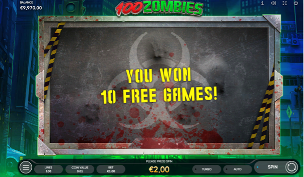 100 Zombies Online Slot Gameplay